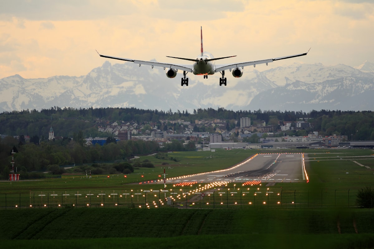 Airport at golden hour