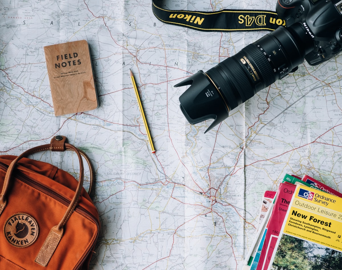 Planning a route on a paper map